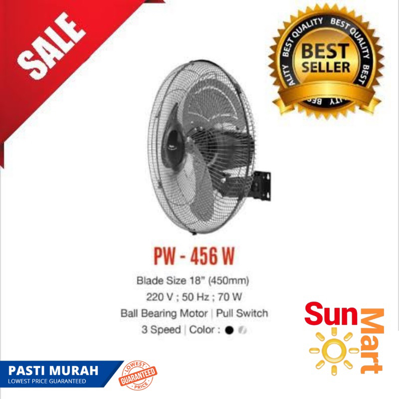 Maspion Power Wall Fan 18 Inch PW-456 Kipas Angin Dinding Tornado