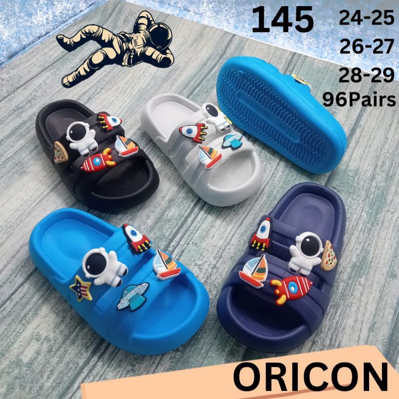 Sandal Selop Anak Laki Cowok Astronot Roket Ban 2 Jibbitz