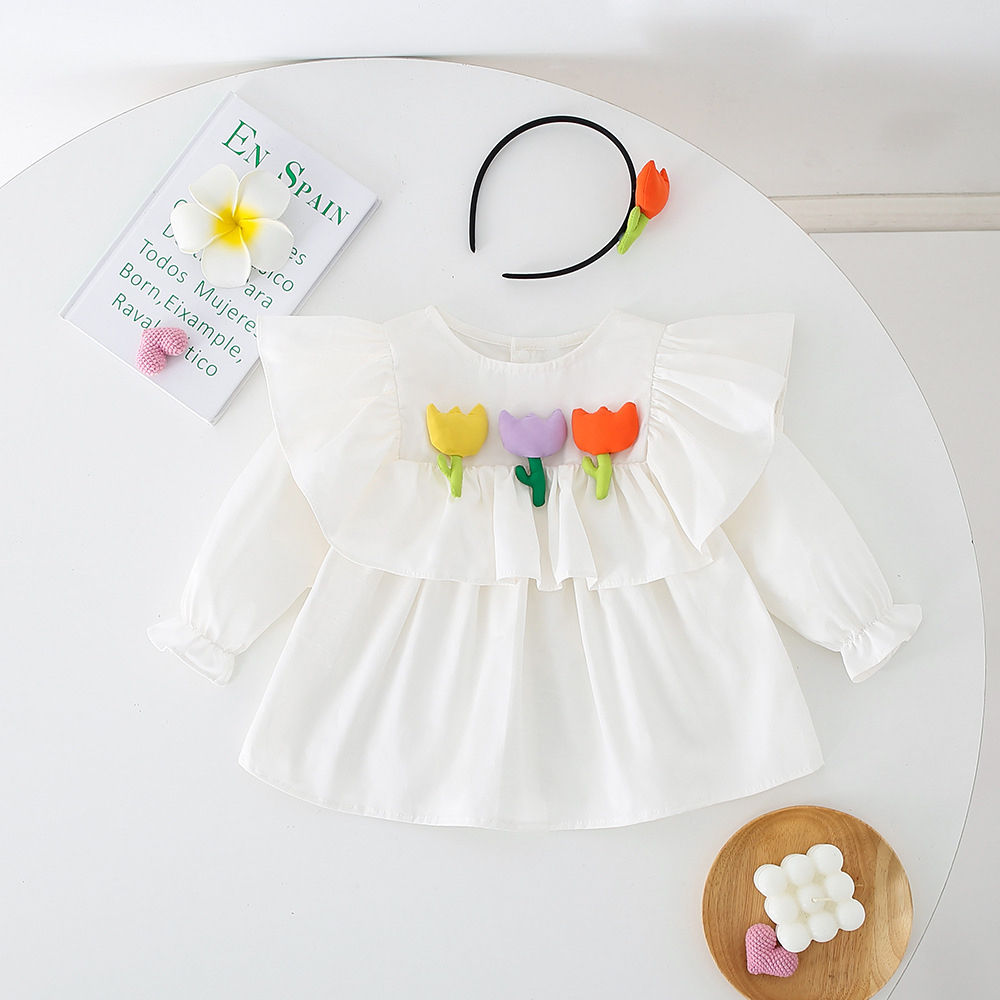 Romper Bayi Perempuan Free Bando Impor Spring Dress Anak Cewek Motif Floral Bunga Baju Bayi Cewek