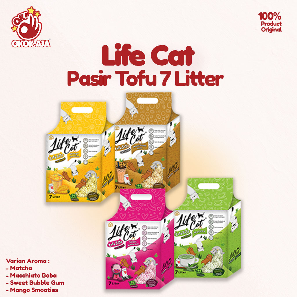 Pasir Kucing Gumpal Wangi LIFE CAT Tofu 7 Liter - Cat Litter murah