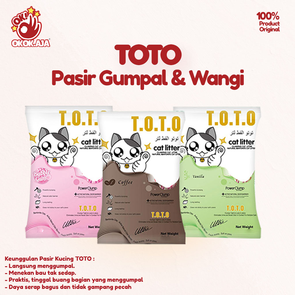 Pasir Kucing gumpal wangi TOTO 20kg - Pasir kucing murah khusus GRAB GOSEND