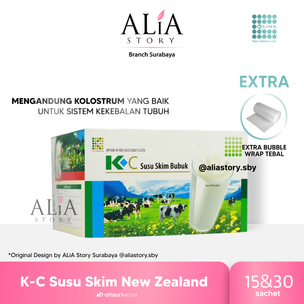 

K-C Susu Skim Bubuk Kolostrum Original - New Zealand Milk Powder (15 Sachet dan 30 Sachet) | ALiA Story Surabaya K Link Official Original Store