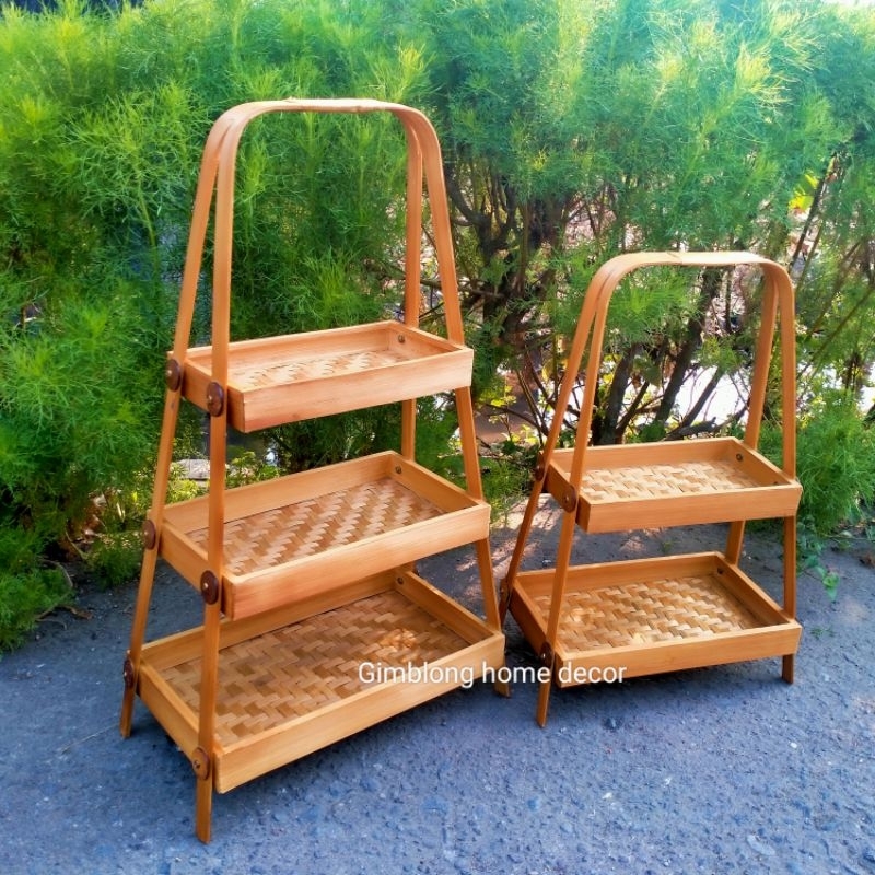 RAK BAWANG BAMBU KOTAK | RAK DAPUR | RAK SERBAGUNA