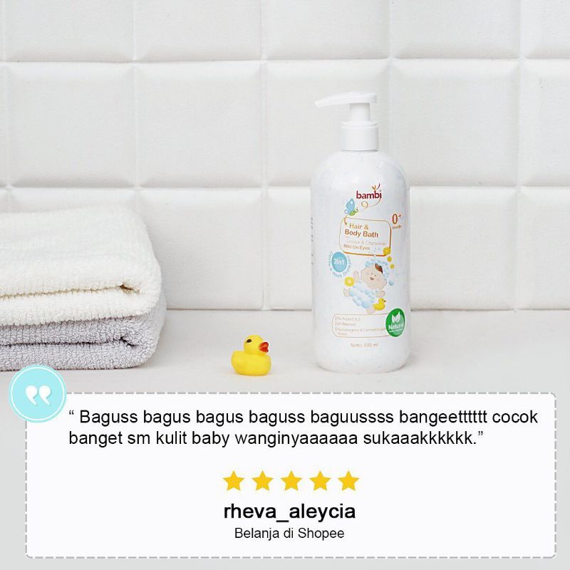 BAMBI Hair and Body Bath 450ml sabun mandi dan shampoo bayi