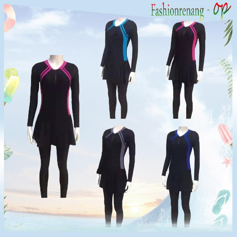 39050 (Harga Lusinan) Baju Renang Muslim/ Baju Renang Rok/Baju Renang Wanita Dewasa
