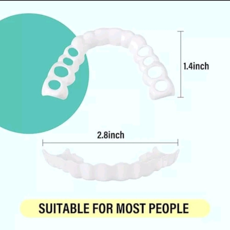 Snap On Smile Gigi Palsu Putih instan Veneer dapat 1 set atas bawah