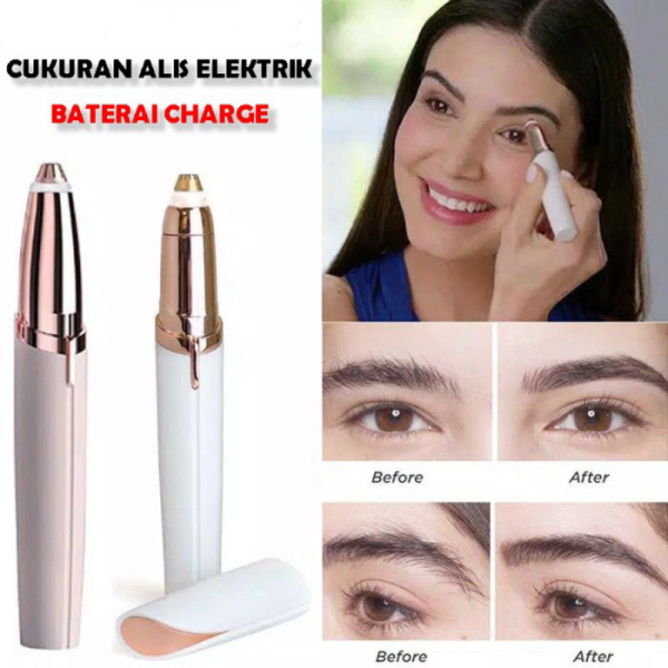 Unik Alat Cukur Bulu Wanita Lipstick Pencukur Bulu Elektrik Mini Portable - Alis Putih Diskon