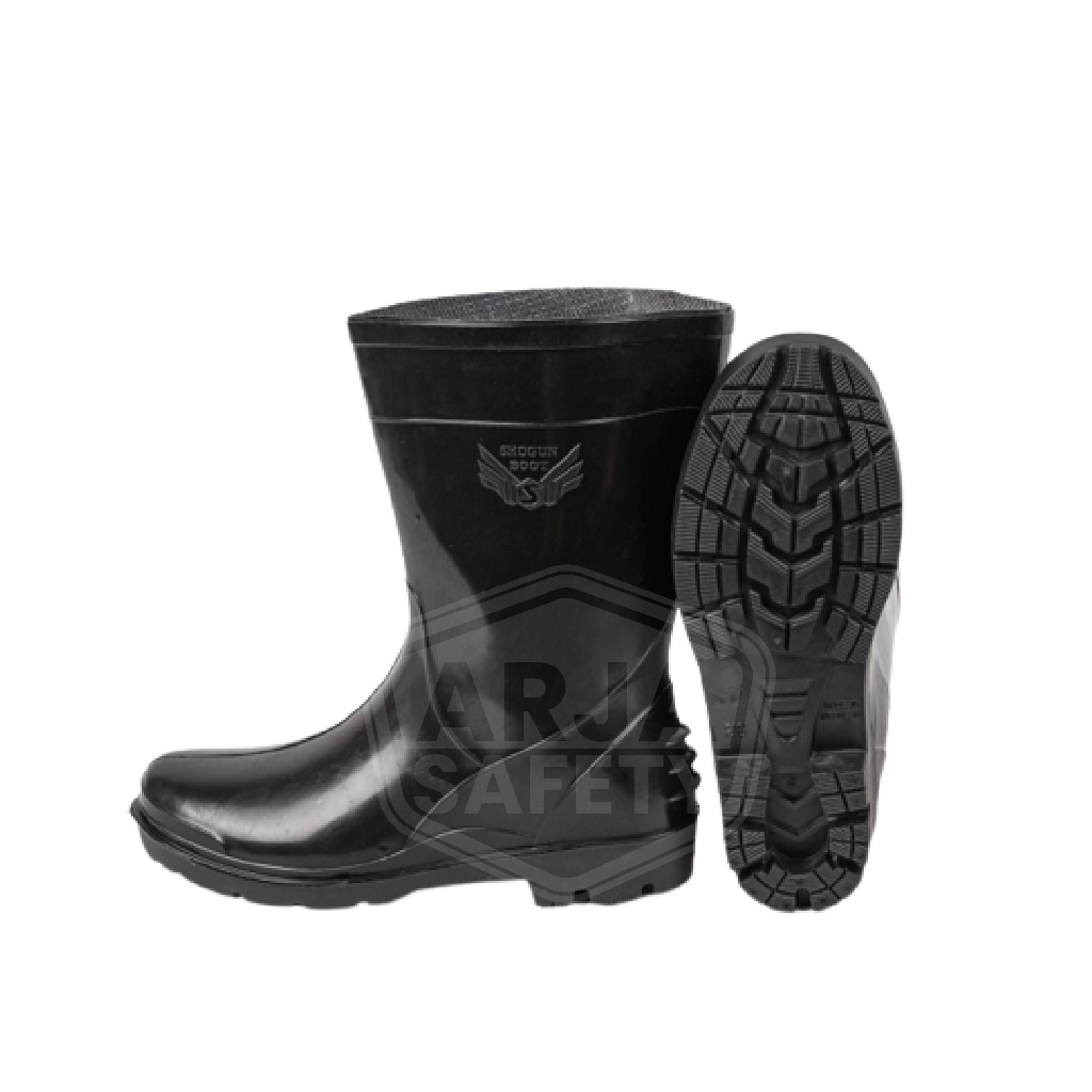 [ ARJA SAFETY ] Sepatu Boot Shogun 717 - Sepatu Safety | Sepatu Boots Karet Pendek Hitam | Sepatu Kerja | Sepatu Kebersihan | Sepatu Perkebunan