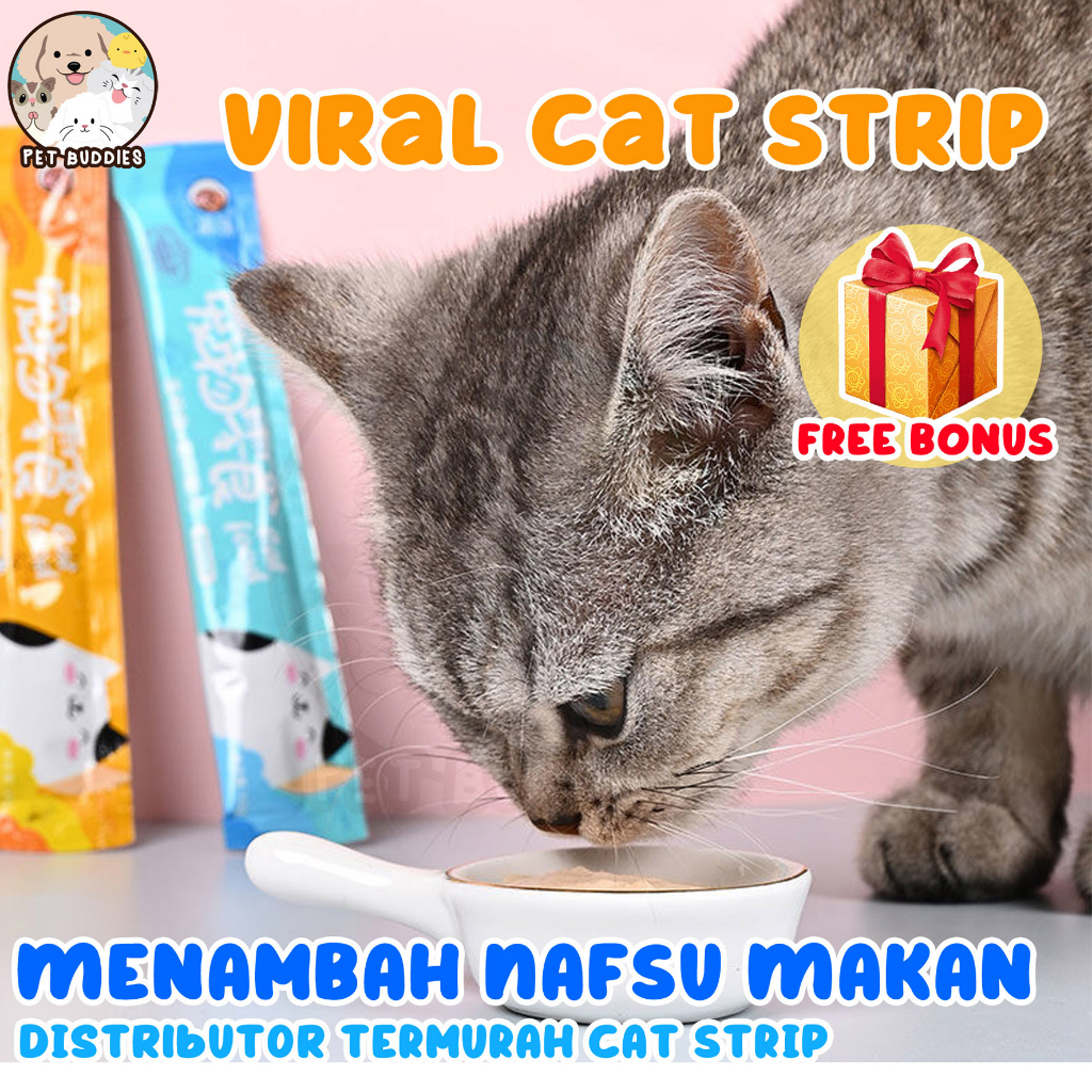 VIRAL Snack Kucing Basah Paste 15g Creamy Treats Cat Strip