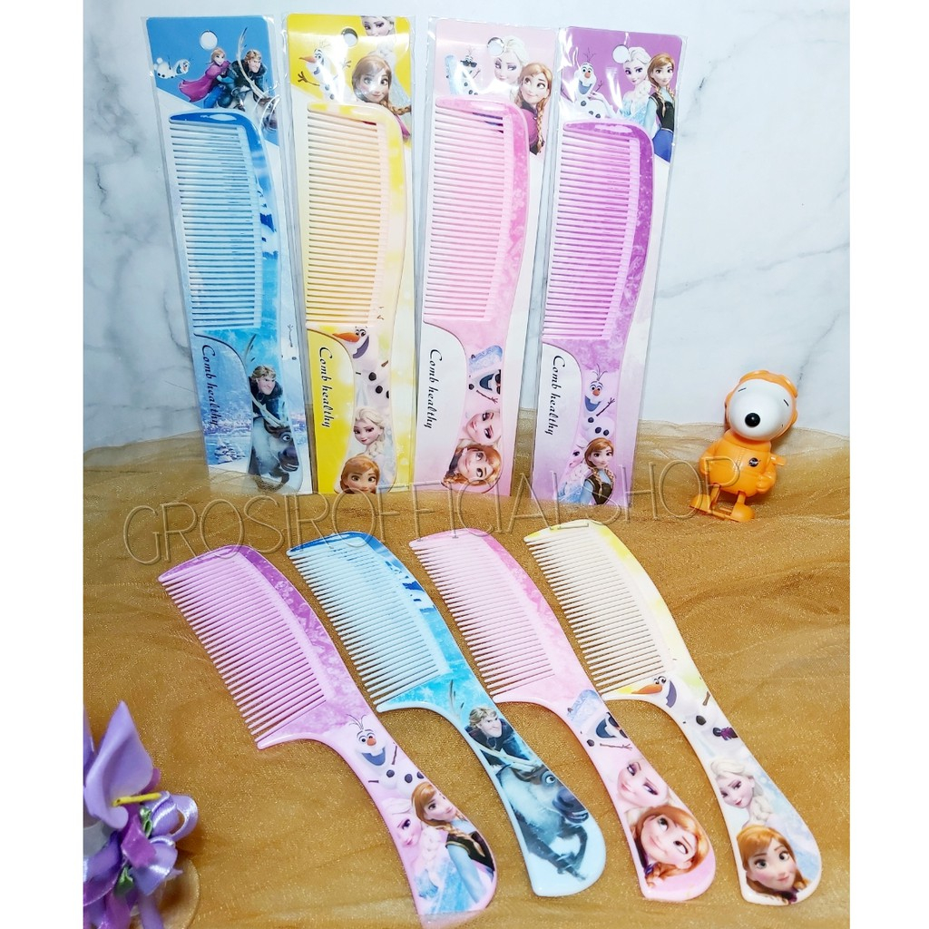 ✿ELYSABETHME✿  Sisir rambut singel karakter frozen lucu untuk anak dan dewasa