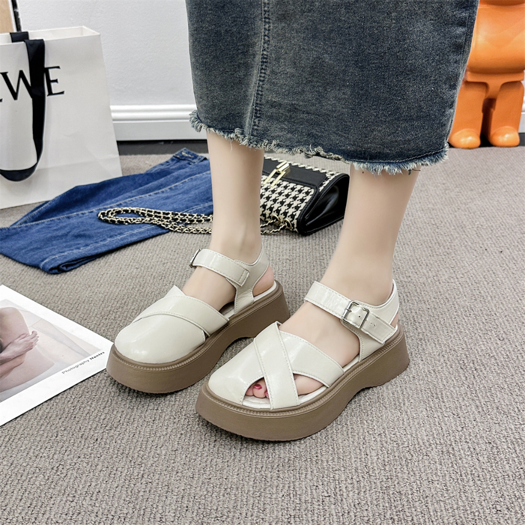 LURAD Sepatu Hitam Sepatu Wedges Sepatu Sandal Premium Sepatu Modis Sepatu Sandal Wanita