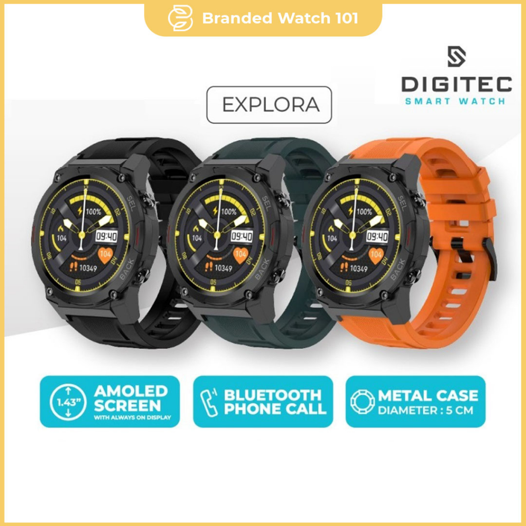 ORIGINAL Jam Tangan Pria Wanita Digitec Smart Watch EXPLORA | Garansi Resmi, Rubber