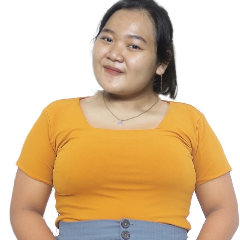 SQUARE NECK CROP TOP BIGSIZE (PREMIUM) ( Atasan Jumbo / Top BigSize / Top Premium / Atasan Bigsize /