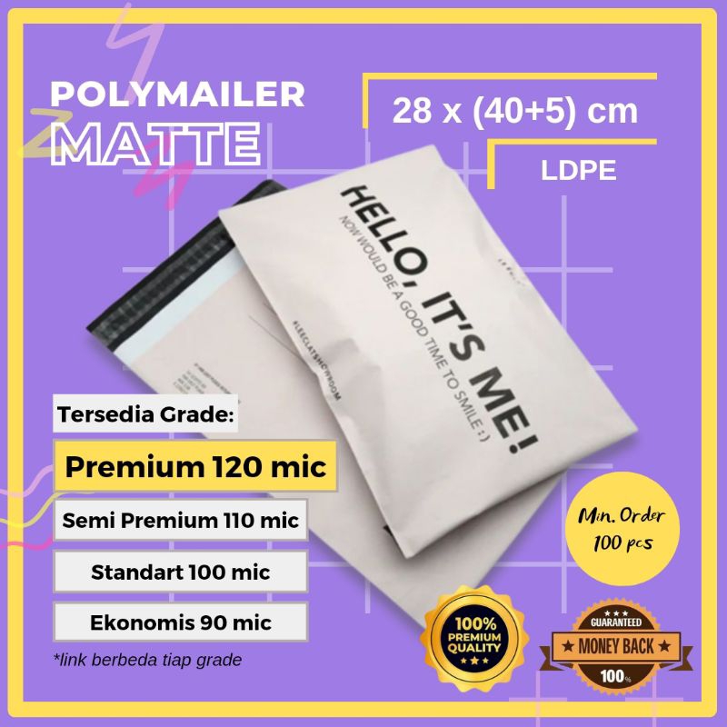 

Polymailer 28 x 40 Premium Matte 120 mic Custom Sablon