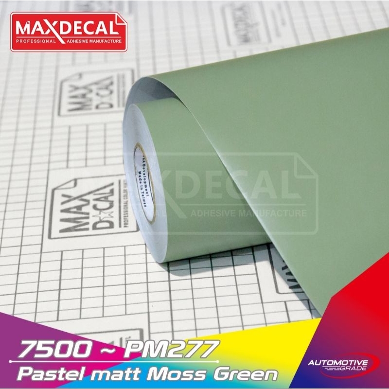 Sticker Maxdecal 7500 PM277 Pastel Matt Moss Green Hijau Sage DOFF Permeter