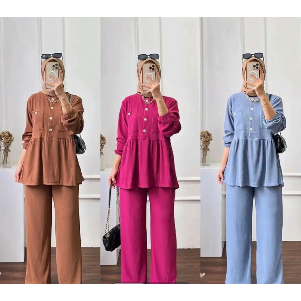 One set YURI setelan wanita knit Busui Friendly