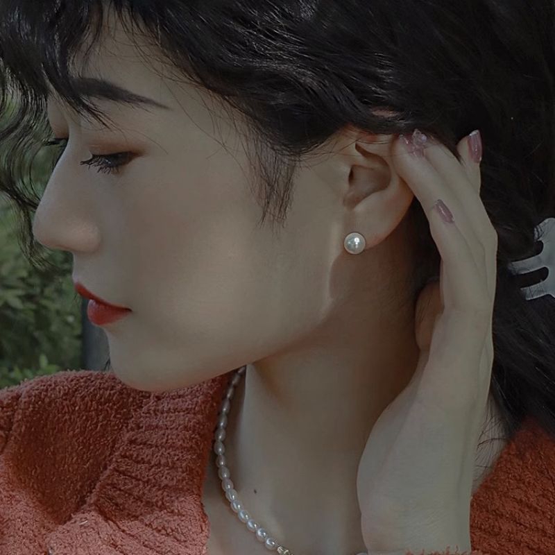 COD Anting Tusuk Mutiara Putih Simple Classy Glamour Korean Style