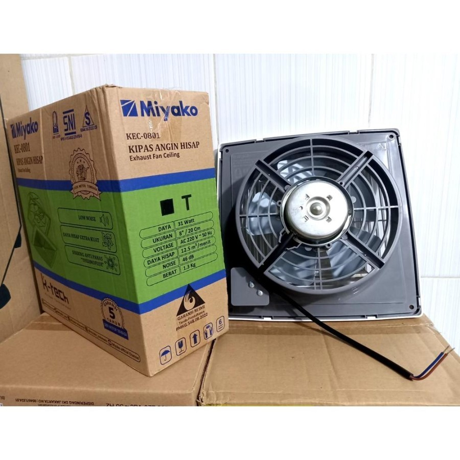 MIYAKO Kipas Exhaust Fan Ceiling KEC-0801 - Kipas Angin Hisap 8 inch - Garansi Resmi