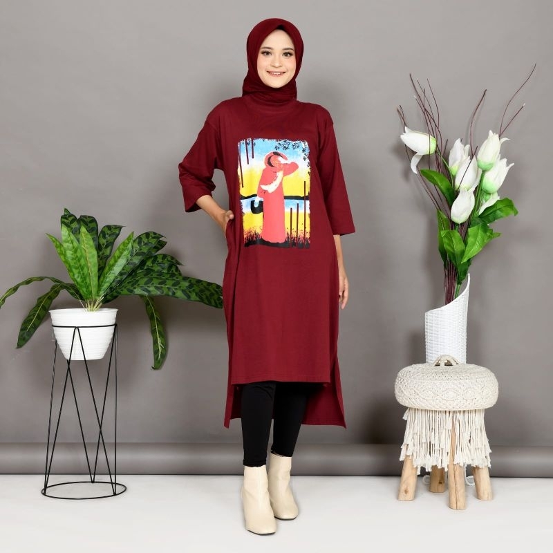 LONG TUNIK SABLON NEW CLARISA BiG Size ukuran L XL XXL 3XL 4XL