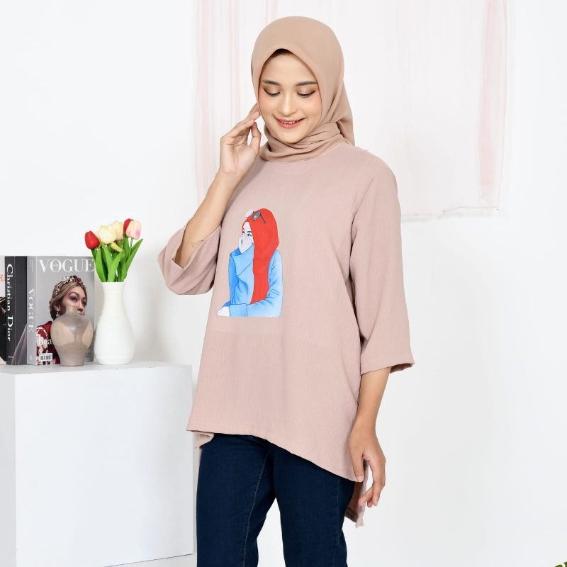 Atasan New  SAIRA BLOUSE SABLON  Big Size ukuran L XL XXL 3XL 4XL