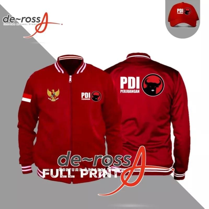 Jaket Varsity PDI Perjuangan jaket partai pdi