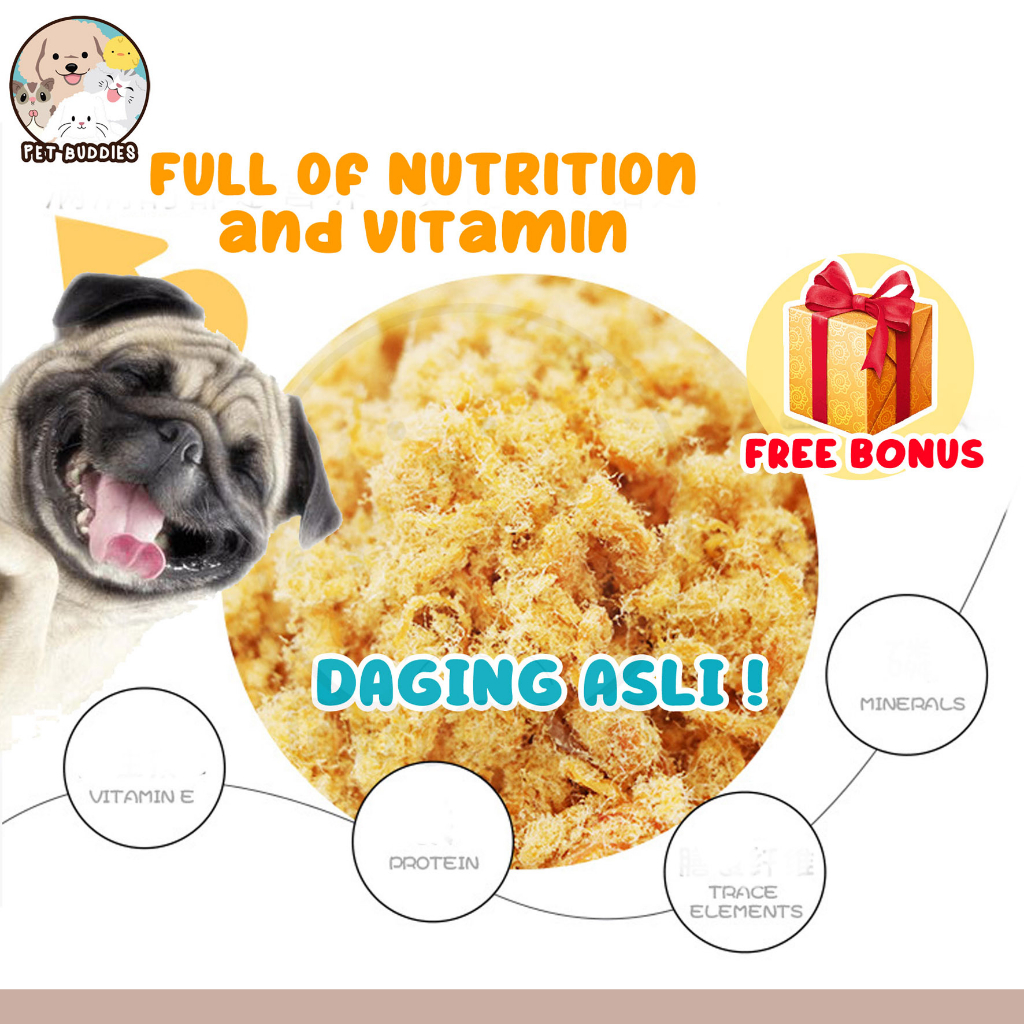 Chicken Floss Snack Kucing/Anjing Penambah Nafsu Makan