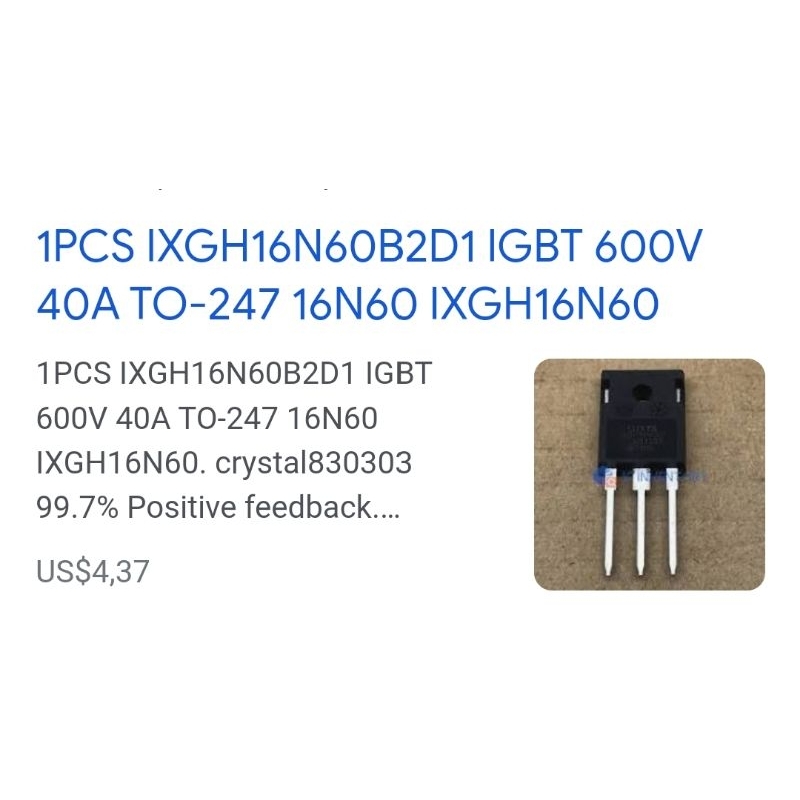 IGBT IXGH16N60B2D1 (40A 600V)