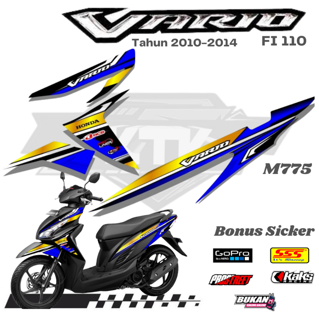 Lis Stiker Striping Honda Vario FI 110 M775 Tahun 2010 2011 2012 2013 2014 List Sticker Aksesoris Va