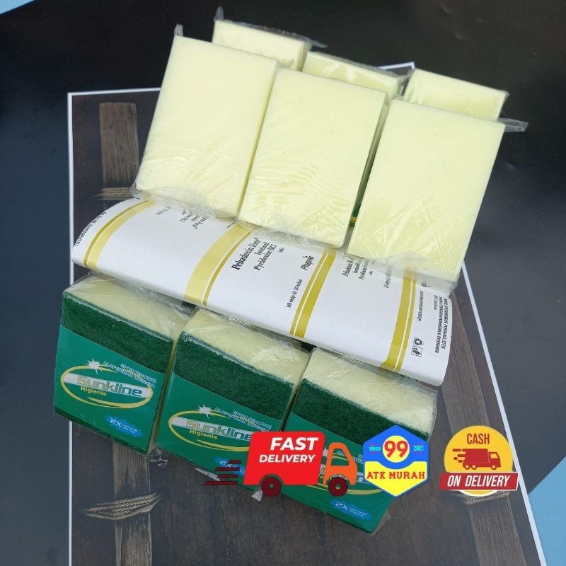 12 Pcs-SUNKLINE Spon Pencuci Piring/Gosok Panci Spon/Pembersih Dapur