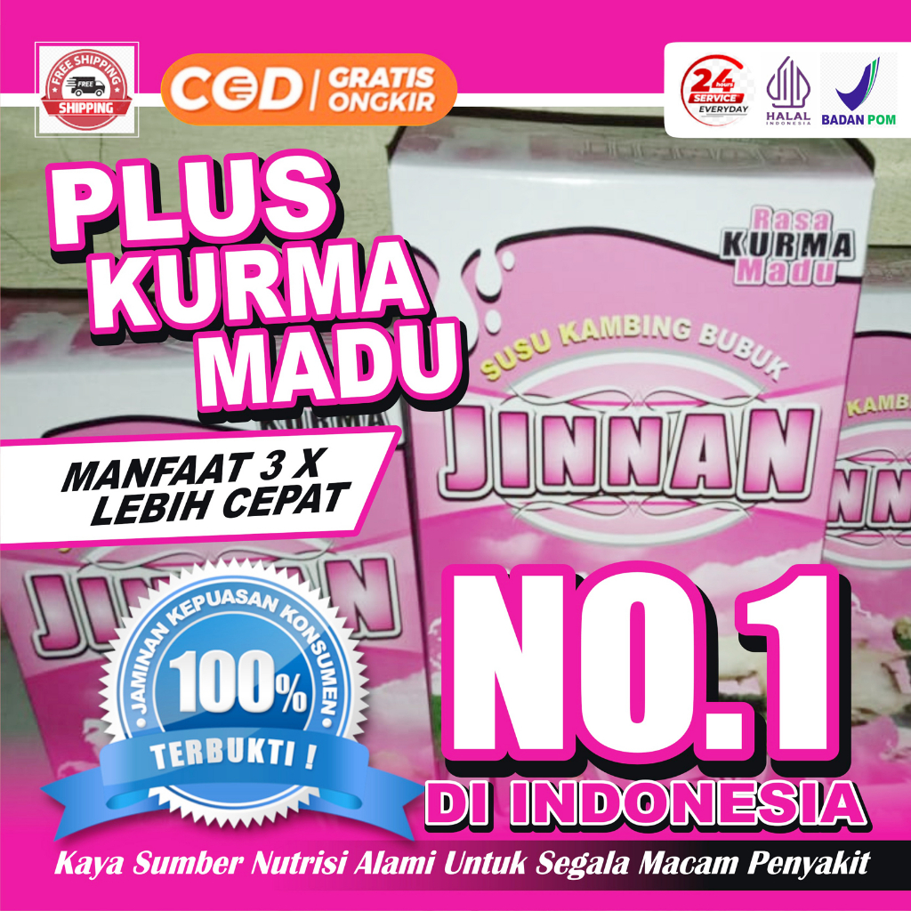 

Susu kambing Etawa JINNAN Plus Kurma Madu Asli 100% Terbaik NO.1 Indonesia