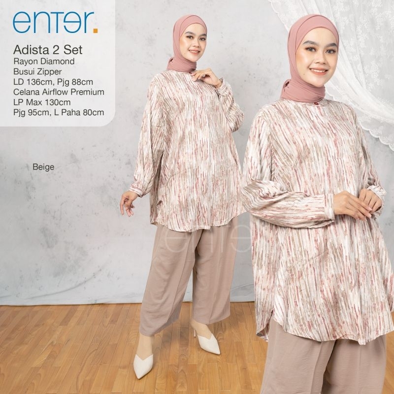 New Casia Kayza mirabel naura Setelan Wanita Jumbo motif salur mix polos Ld 136 ORI by Enter