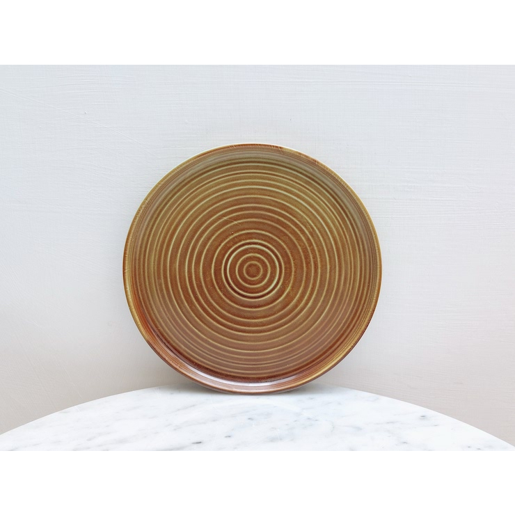 Piring Makan Keramik Kecil Cafe - Salad Plate Stackable River Stone - BROWN