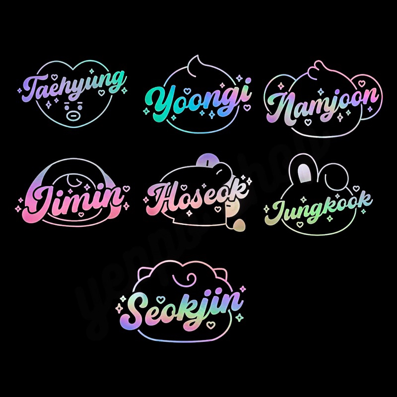 STICKER BT21 NAMA BTS HOLOGRAM STIKER CUTTING WATERPROOF