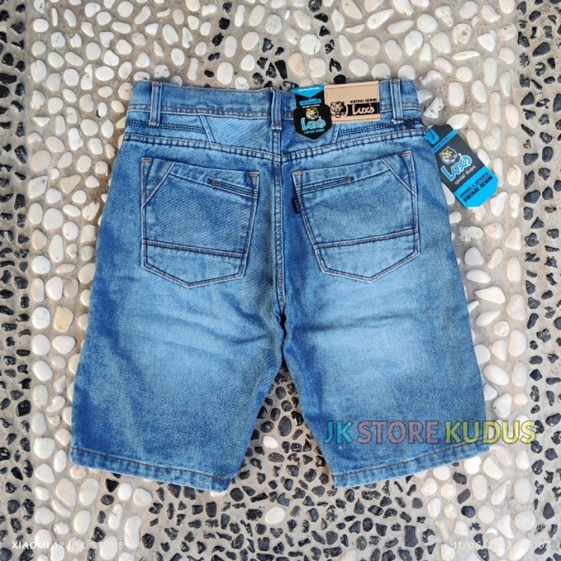 LUXS CELANA PENDEK PRIA JEANS SOBEK PREMIUM CASUAL DISTRO