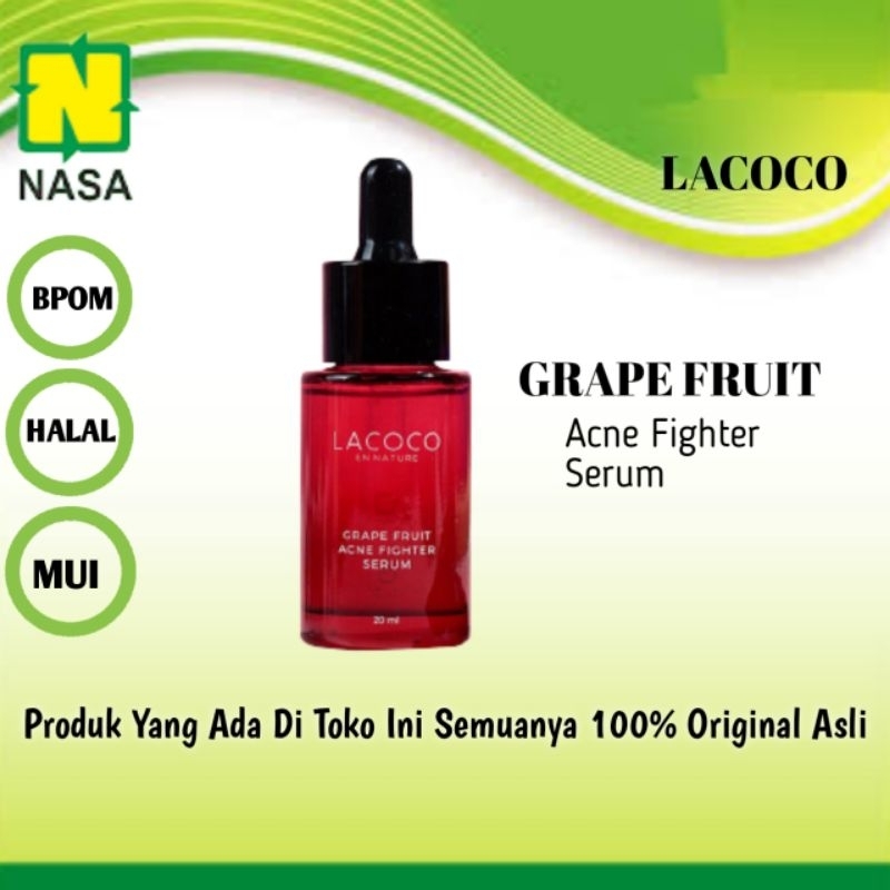 Lacoco grape fruit acne fighter serum Atasi Jerawat,Bintik Merah dan Bopeng Nasa Original