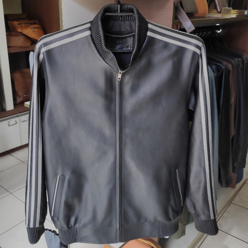 Jaket Kulit Domba Original Garut Premium Versi Bomber Adidas super tipis
