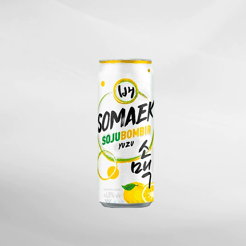 SOMAEK Yuzu ( Lemon ) Soju Bombir Can 320 ml( Original &amp; Resmi By Vinyard )