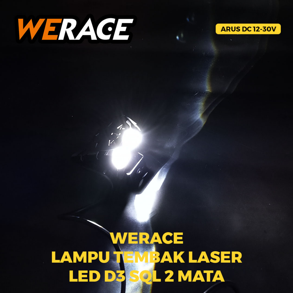 [WERACE] Lampu Tembak Laser LED D3 SQL 2 Mata Putih Kuning 2 Warna