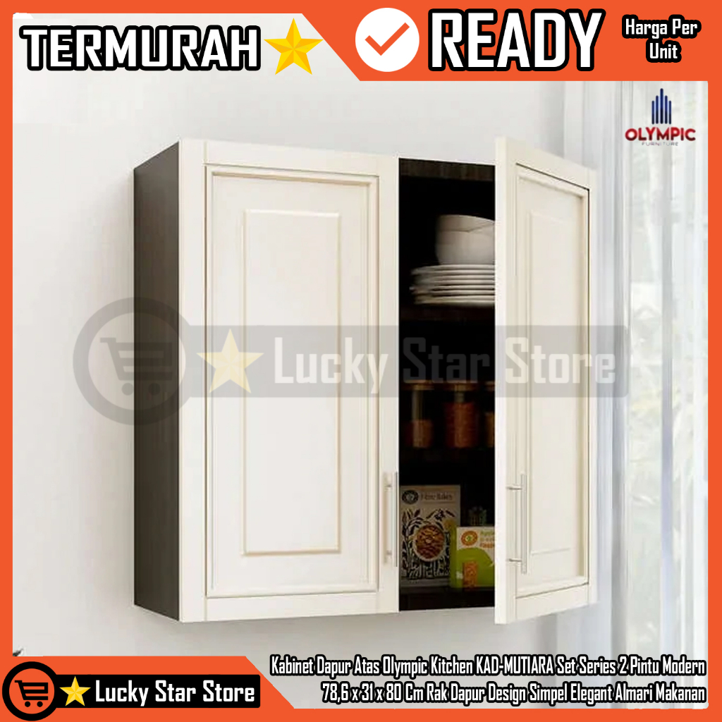 [Instan] Kabinet Dapur Atas Olympic Kitchen KAD-MUTIARA Set Series 2 Pintu Kitchen Set Rak Dapur Gan