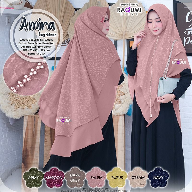 ori by raqumi hijab - amira long khimar ceruty babydoll mix ceruty embos mewah