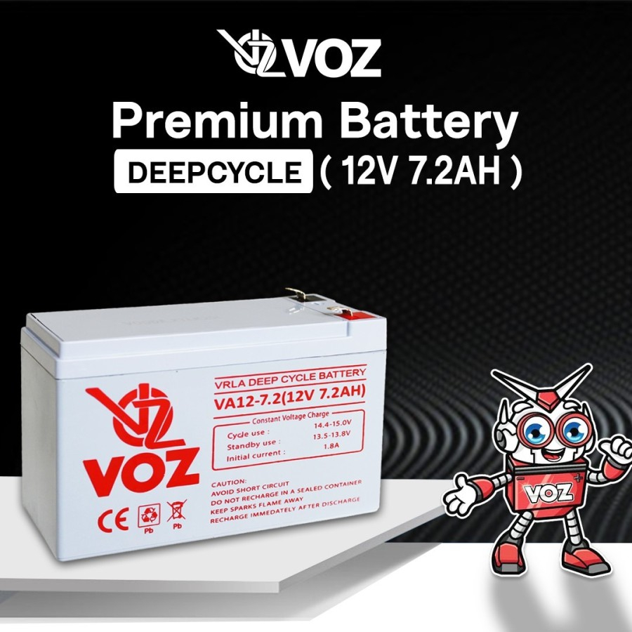 Voz Baterai Deep Cycle 12V 7.2 Ah | Baterai Aki UPS | Baterai Voz