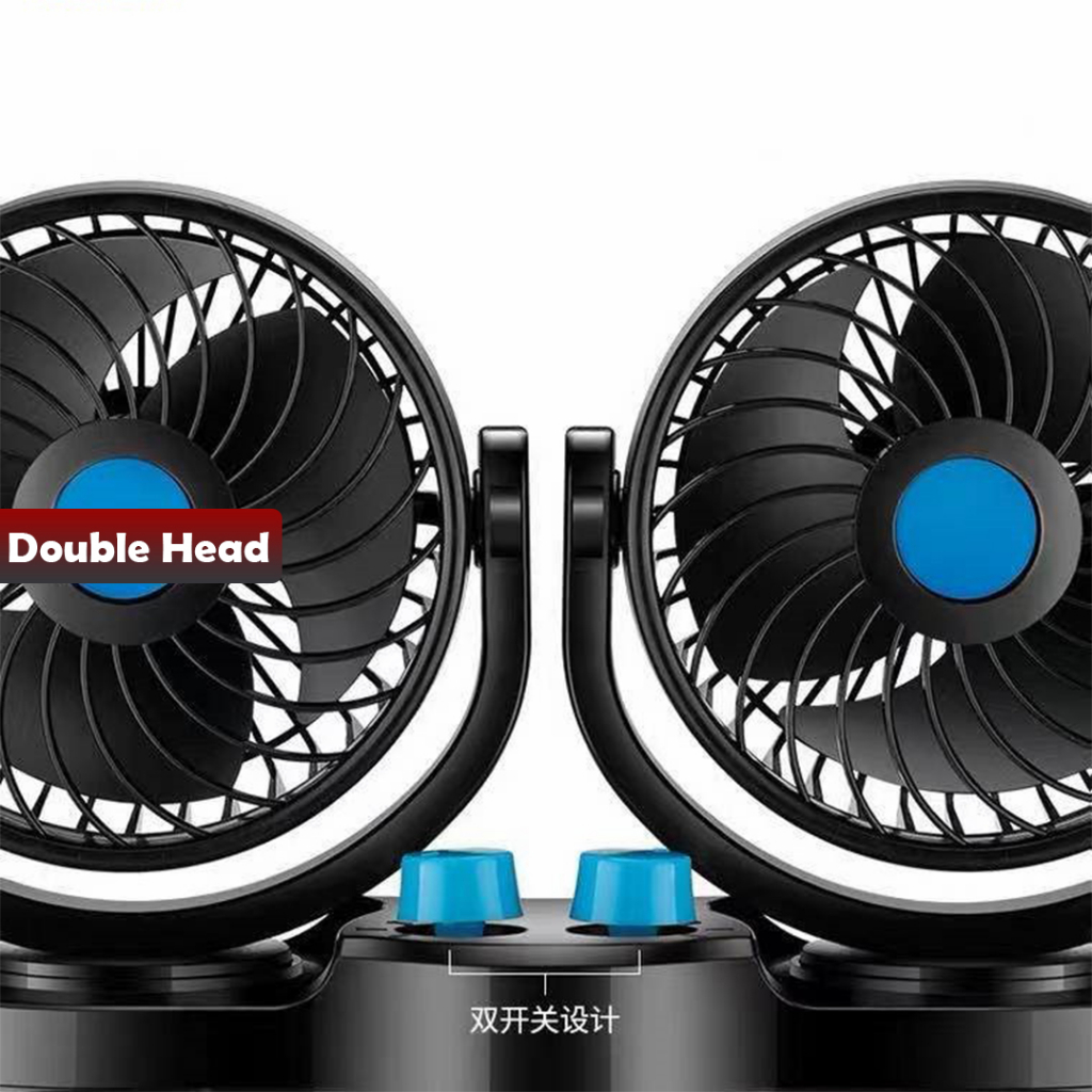 Kipas Angin Mobil mini Double-Headed Fan Aksesoris Mobil Interior