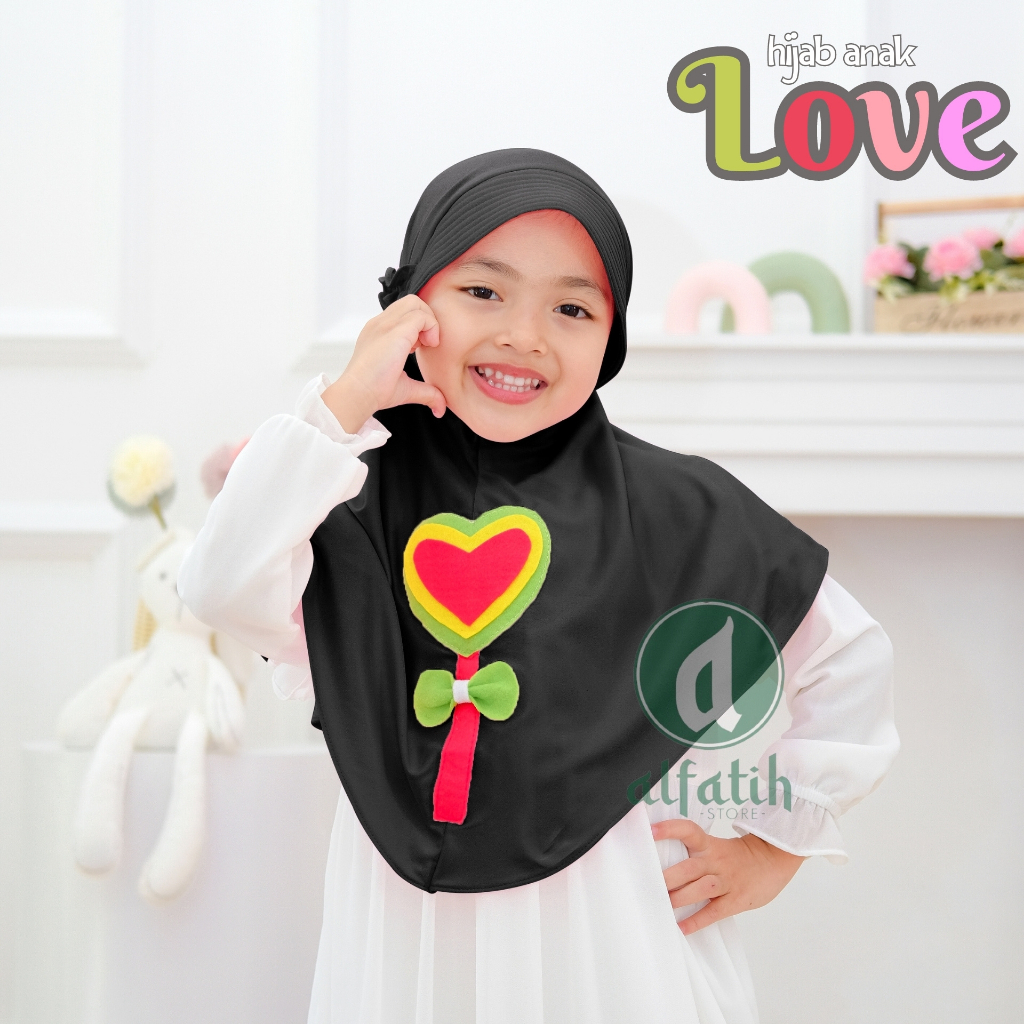 JILBAB ANAK TK - SD LOVE / LOVE / JILBAB ANAK USIA 4-7 TAHUN / PAKAIAN MUSLIM ANAK PEREMPUAN / KERUDUNG ANAK TK / HIJAB ANAK TK-SD KHIMAR ANAK