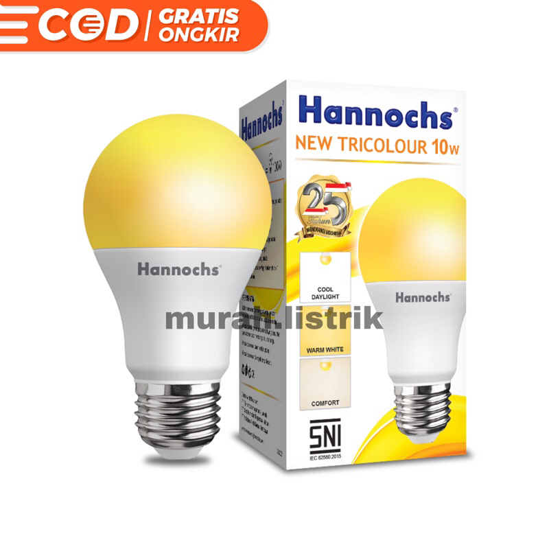 Lampu 3 Warna Hannochs Tricolour 10 Watt Murah Terang