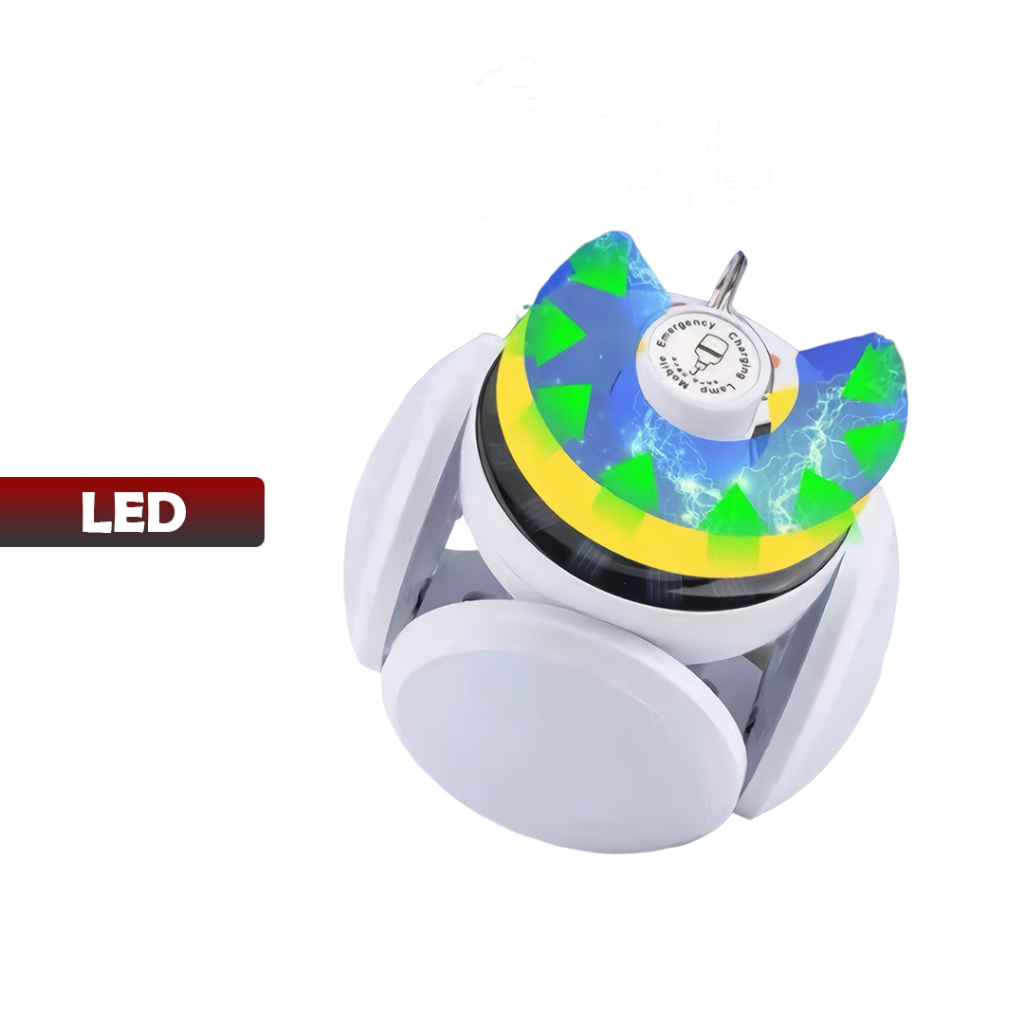 Lampu Darurat Tenaga Surya 5 lampu model LIPAT BENTUK BALL - UFO  Cakupan Cahaya Luas - yoyosoo
