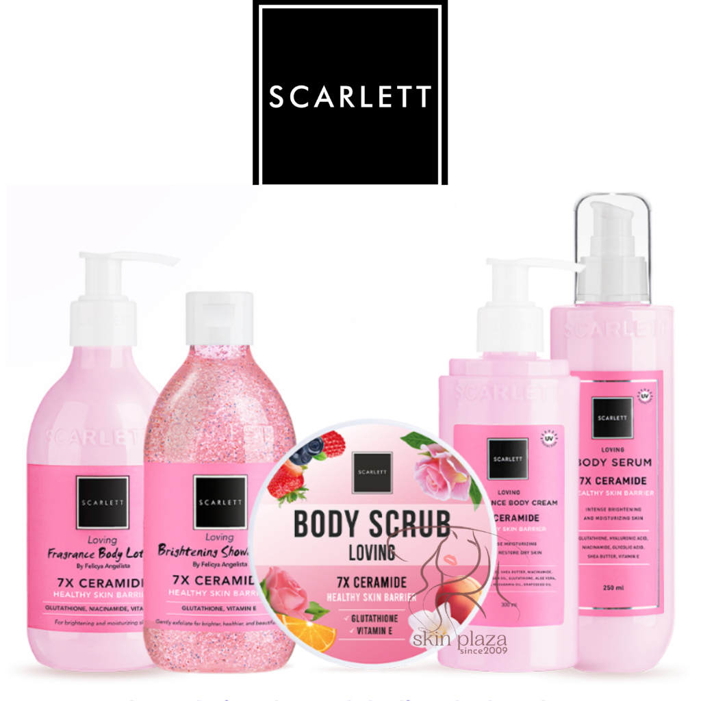 Scarlett Whitening Loving Series Body Lotion Cream Serum Shower Scrub Lulur Sabun Mandi Tube BPOM