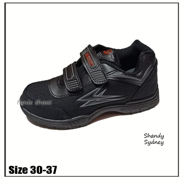 Shandy Sydney 30-37 Sepatu Sekolah Hitam Anak Paud TK SD SMP SMA Laki Murah