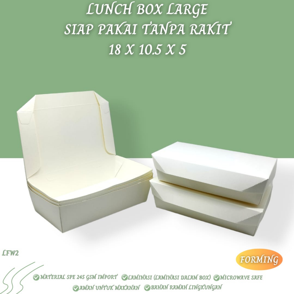 Paper Lunch Box Large SPE 245 Gsm (LFW2-18X10.5X5 Cm)