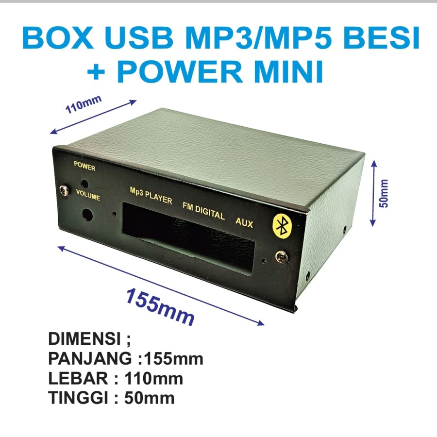 BOX BOK BESI USB MP3 MP5 FM PLAYER BLUETOOTH + POWER MINI