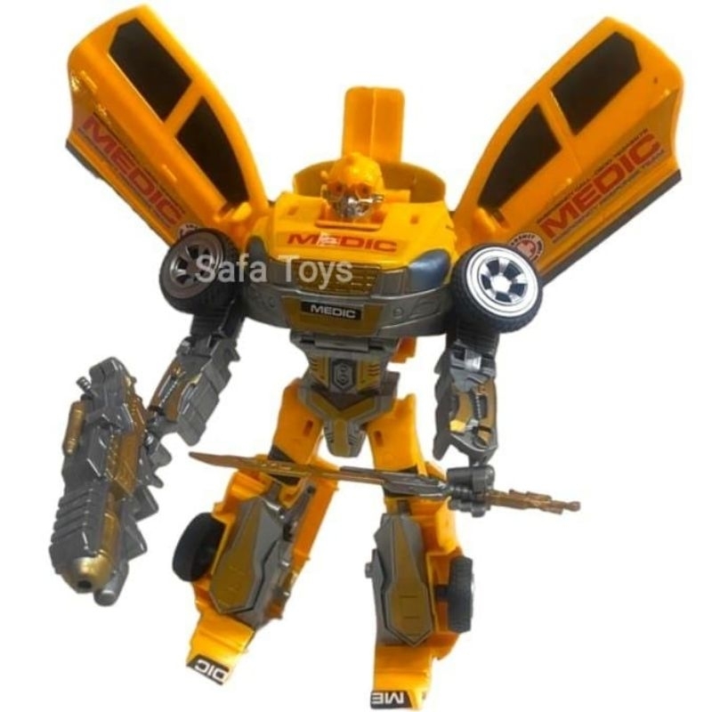 MAINAN ROBOT TRANSFORMER BUMBLE BEE DAN OPTIMUS PRIME 2 IN 1 ROBOT MOBIL TRANSFORMERS